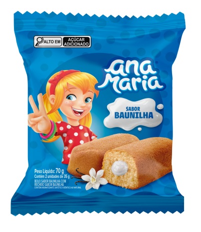ANA MARIA MINI BOLO  RECHEADO SABOR BAUNILHA 70G